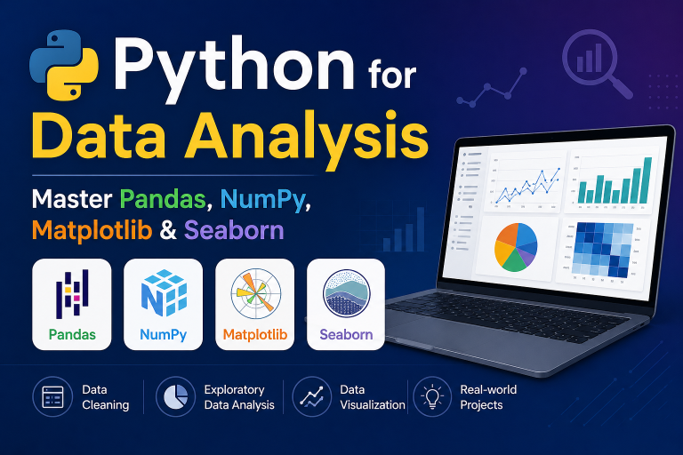 Python for Data Analysis: Master Pandas, NumPy, Matplotlib & Seaborn